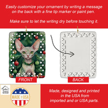 Load image into Gallery viewer, Minskin Cat By the Christmas Tree Porcelain Ornament