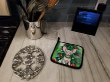 Load image into Gallery viewer, Minskin Cat By the Christmas Tree Pot Holders - Set of 2 Decorative Kitchen Helpers | Made in the USA