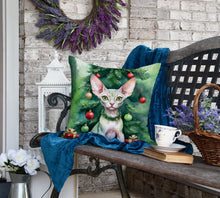 Load image into Gallery viewer, Minskin Cat By the Christmas Tree Throw Pillow