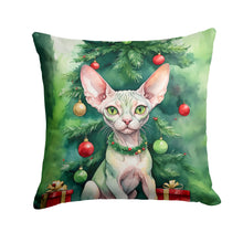 Load image into Gallery viewer, Minskin Cat By the Christmas Tree Throw Pillow