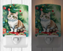 Load image into Gallery viewer, Munchkin Cat By the Christmas Tree Ceramic Night Light
