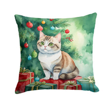 Load image into Gallery viewer, Munchkin Cat By the Christmas Tree Throw Pillow