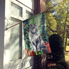 Load image into Gallery viewer, Nebelung Cat By the Christmas Tree House Flag