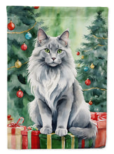 Load image into Gallery viewer, Nebelung Cat By the Christmas Tree House Flag