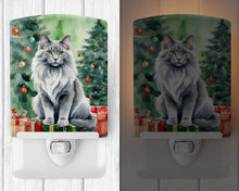 Load image into Gallery viewer, Nebelung Cat By the Christmas Tree Ceramic Night Light