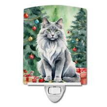 Load image into Gallery viewer, Nebelung Cat By the Christmas Tree Ceramic Night Light
