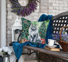 Load image into Gallery viewer, Nebelung Cat By the Christmas Tree Throw Pillow