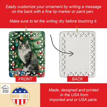Load image into Gallery viewer, Norwegian Forest Cat By the Christmas Tree Porcelain Ornament