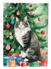 Load image into Gallery viewer, Norwegian Forest Cat Christmas Garden Flag - Cat by the Christmas Tree - Cat-Themed Holiday Yard Decor