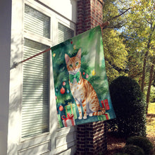 Load image into Gallery viewer, Ocicat Cat By the Christmas Tree House Flag