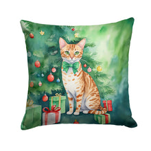 Load image into Gallery viewer, Ocicat Cat By the Christmas Tree Throw Pillow