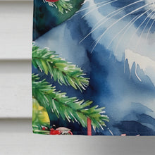 Load image into Gallery viewer, Ojos Azules Cat By the Christmas Tree House Flag