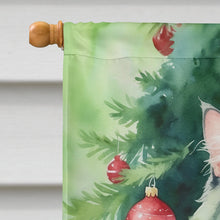 Load image into Gallery viewer, Oriental Longhair Cat By the Christmas Tree House Flag