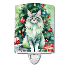 Load image into Gallery viewer, Oriental Longhair Cat By the Christmas Tree Ceramic Night Light