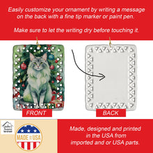 Load image into Gallery viewer, Oriental Longhair Cat By the Christmas Tree Porcelain Ornament