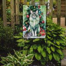 Load image into Gallery viewer, Oriental Longhair Christmas Garden Flag - Cat by the Christmas Tree - Cat-Themed Holiday Yard Decor