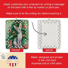 Load image into Gallery viewer, Oriental Shorthair Cat By the Christmas Tree Porcelain Ornament