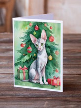 Load image into Gallery viewer, Oriental Shorthair Cat By the Christmas Tree Greeting Cards - Blank Note Cards – 8-Pack of Artist-Designed Cards with Envelopes