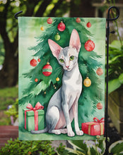Load image into Gallery viewer, Oriental Shorthair Christmas Garden Flag - Cat by the Christmas Tree - Cat-Themed Holiday Yard Decor