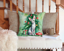 Load image into Gallery viewer, Oriental Shorthair Cat By the Christmas Tree Throw Pillow - 14x14 Decorative Pillow – Art for Your Home &amp; Patio
