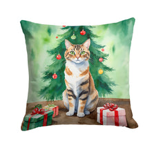 Load image into Gallery viewer, Owyhee Bob Cat By the Christmas Tree Throw Pillow - 14x14 Decorative Pillow – Art for Your Home &amp; Patio