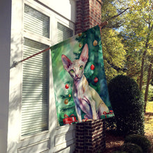 Load image into Gallery viewer, Peterbald Cat By the Christmas Tree House Flag