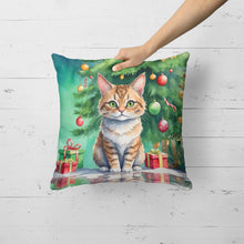 Load image into Gallery viewer, Pixie Bob Cat By the Christmas Tree Throw Pillow