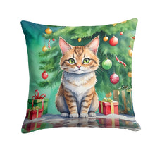 Load image into Gallery viewer, Pixie Bob Cat By the Christmas Tree Throw Pillow