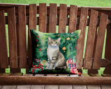Load image into Gallery viewer, Pudelkatze Cat By the Christmas Tree Throw Pillow - 14x14 Decorative Pillow – Art for Your Home &amp; Patio
