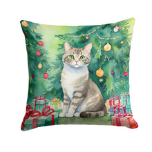 Load image into Gallery viewer, Pudelkatze Cat By the Christmas Tree Throw Pillow - 14x14 Decorative Pillow – Art for Your Home &amp; Patio