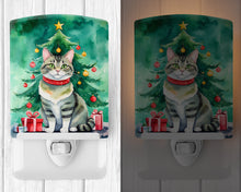 Load image into Gallery viewer, Raas Cat By the Christmas Tree Ceramic Night Light