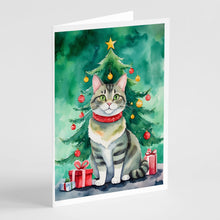 Load image into Gallery viewer, Raas Cat By the Christmas Tree Greeting Cards - Blank Note Cards – 8-Pack of Artist-Designed Cards with Envelopes