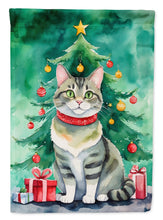 Load image into Gallery viewer, Raas Cat Christmas Garden Flag - Cat by the Christmas Tree - Cat-Themed Holiday Yard Decor