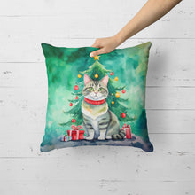 Load image into Gallery viewer, Raas Cat By the Christmas Tree Throw Pillow