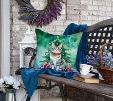 Load image into Gallery viewer, Raas Cat By the Christmas Tree Throw Pillow