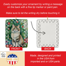 Load image into Gallery viewer, Ragamuffin Cat By the Christmas Tree Porcelain Ornament