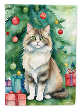 Load image into Gallery viewer, Ragamuffin Christmas Garden Flag - Cat by the Christmas Tree - Cat-Themed Holiday Yard Decor