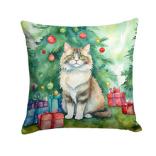 Load image into Gallery viewer, Ragamuffin Cat By the Christmas Tree Throw Pillow