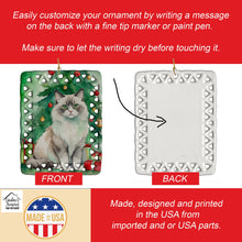 Load image into Gallery viewer, Ragdoll Cat By the Christmas Tree Porcelain Ornament