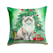 Load image into Gallery viewer, Ragdoll Cat By the Christmas Tree Throw Pillow