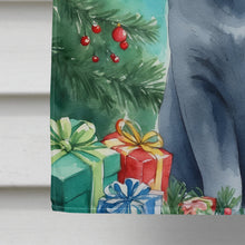 Load image into Gallery viewer, Russian Blue Cat By the Christmas Tree House Flag