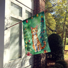 Load image into Gallery viewer, Safari Cat By the Christmas Tree House Flag