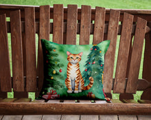 Load image into Gallery viewer, Safari Cat By the Christmas Tree Throw Pillow - 14x14 Decorative Pillow – Art for Your Home &amp; Patio