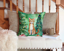 Load image into Gallery viewer, Safari Cat By the Christmas Tree Throw Pillow - 14x14 Decorative Pillow – Art for Your Home &amp; Patio