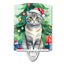 Load image into Gallery viewer, Scottish Fold Cat By the Christmas Tree Ceramic Night Light