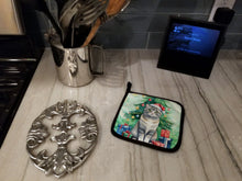 Load image into Gallery viewer, Scottish Fold Cat By the Christmas Tree Pot Holders - Set of 2 Decorative Kitchen Helpers | Made in the USA