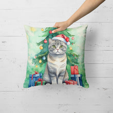 Load image into Gallery viewer, Scottish Fold Cat By the Christmas Tree Throw Pillow