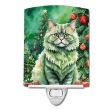 Load image into Gallery viewer, Selkirk Rex Cat By the Christmas Tree Ceramic Night Light