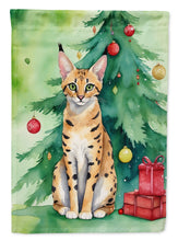 Load image into Gallery viewer, Serengeti Cat By the Christmas Tree House Flag