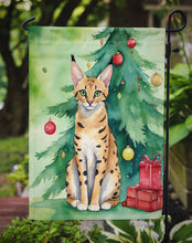 Load image into Gallery viewer, Serengeti Christmas Garden Flag - Cat by the Christmas Tree - Cat-Themed Holiday Yard Decor